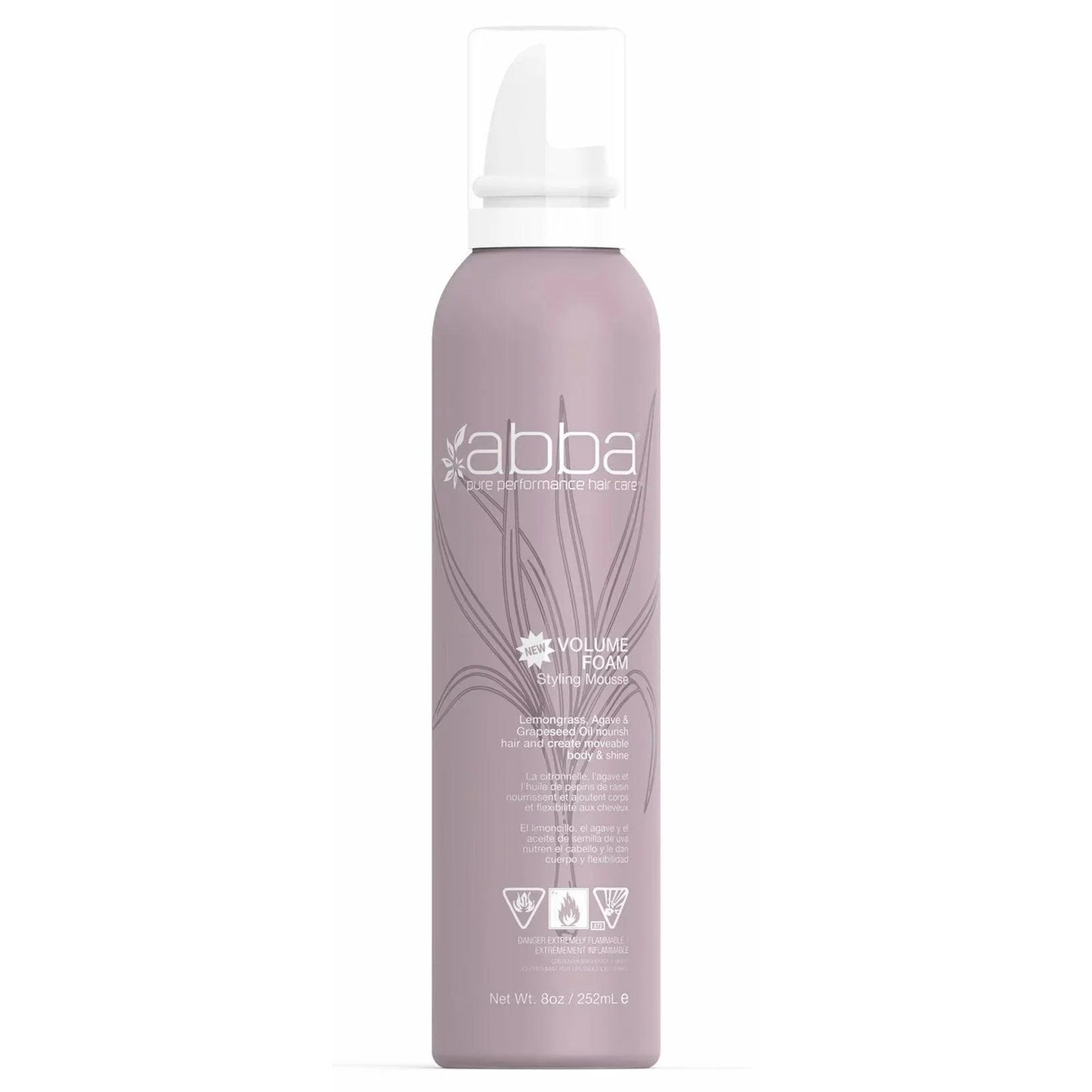 Abba Pure Style Volume Foam Styling Mousse, 8 oz